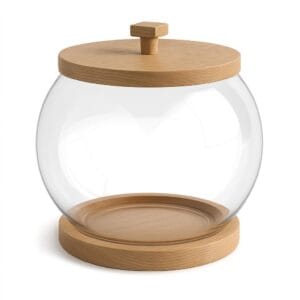 Honey Bowl with Wooden Lid & Base